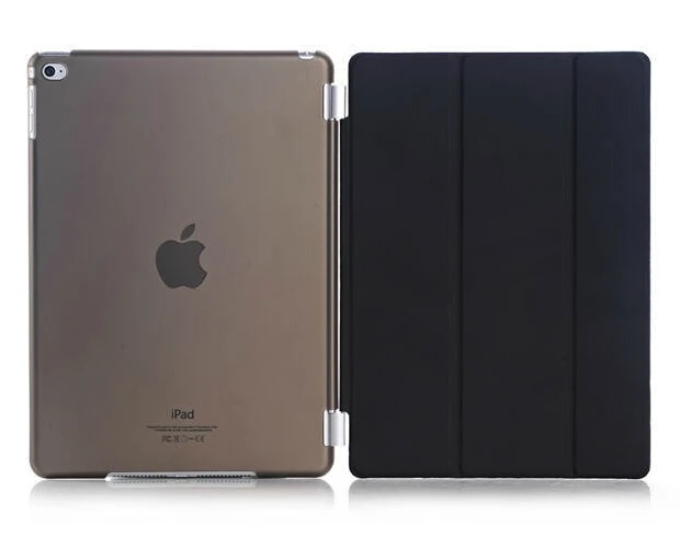 RYGOU для iPad Air 2 9,7 дюймов прозрачный чехол на заднюю панель+ магнит Пробуждение сна ультра-тонкий из искусственной кожи чехол для iPad Air 2 Air2 Smart Cover