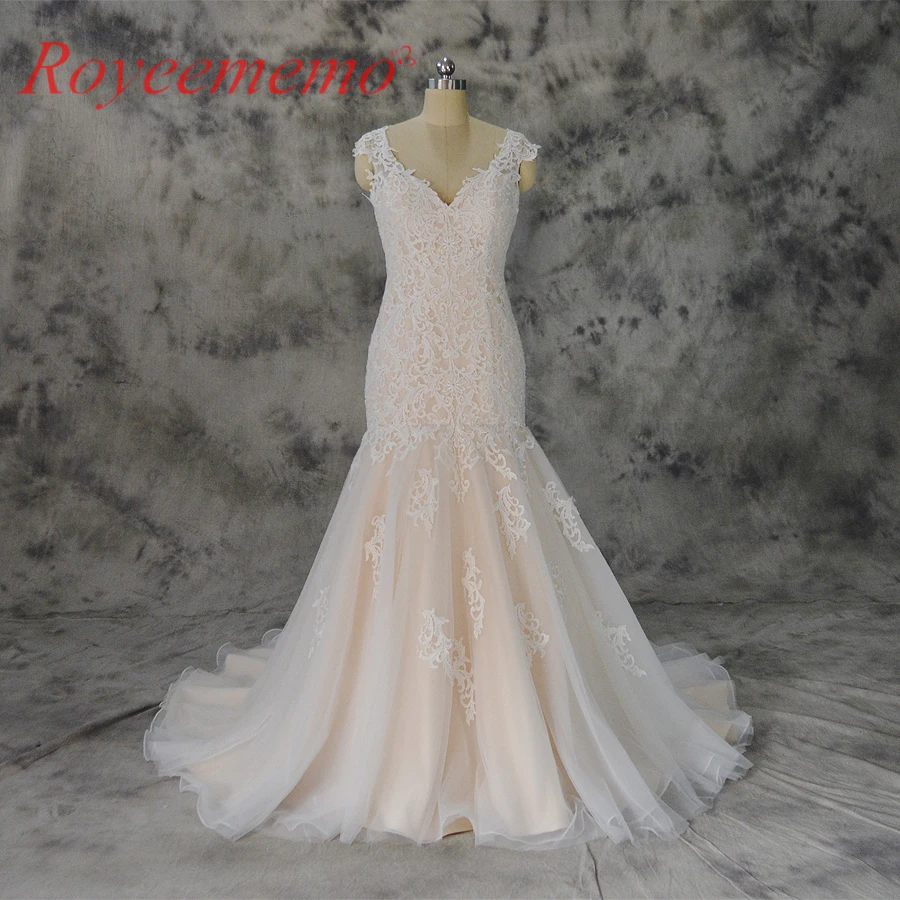 Vestido de Noiva кружевное свадебное платье цвета шампанского и слоновой кости