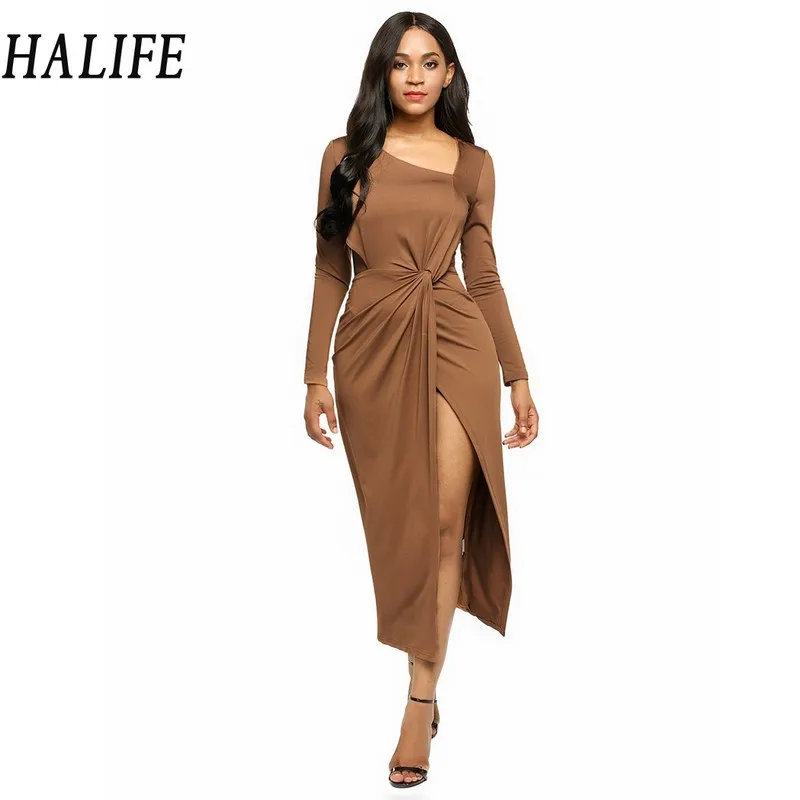 knotted wrap dress