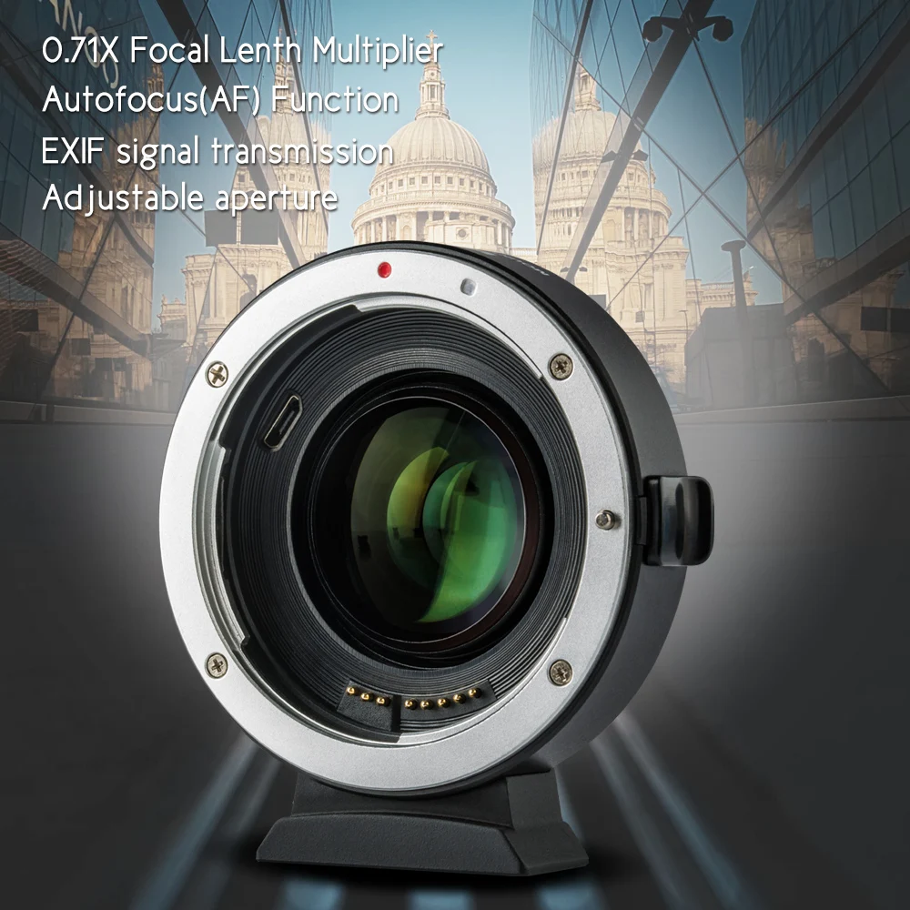 Viltrox EF-EOS M2 фокусный редуктор усилитель адаптер Автофокус 0.71x для Canon EF Крепление объектива к EOS M камера M6 M3 M5 M10 M100 M50