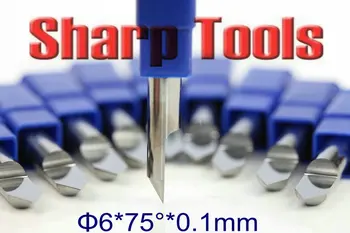 

6x 0.1MM 75 Degree V CNC Router Engraving Bits Solid Carbide Micro End Mill Tool Set, Top PCB Tools CNC Bit Mill Knives Cutters