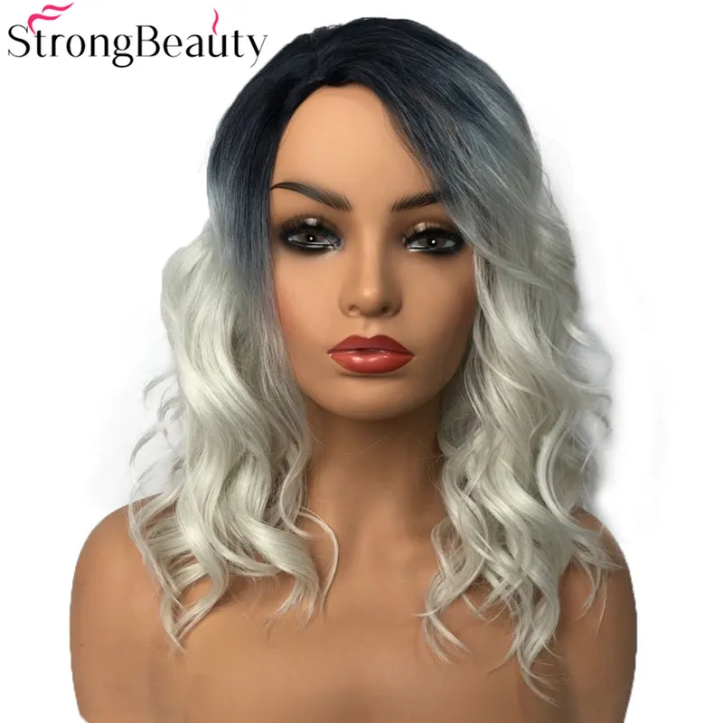 StrongBeauty синтетический парик женские парики длинные волнистые серые