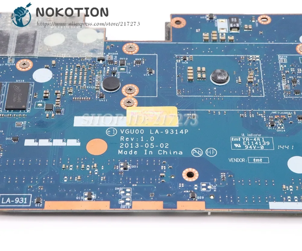 buy  NOKOTION For HP Sleekbook Envy 14 14-K Laptop Motherboard 744761-501 744761-001 744762-001 VGU00 LA