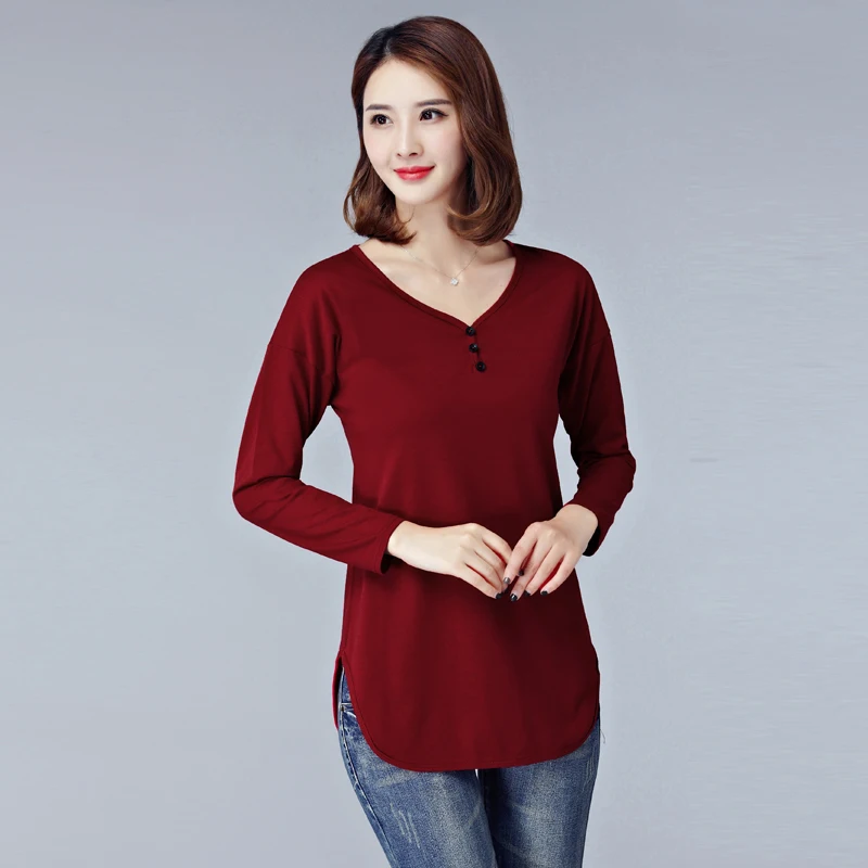 5xl Большие размеры blusas feminina весна осень зима 2017 корейский женский Топ