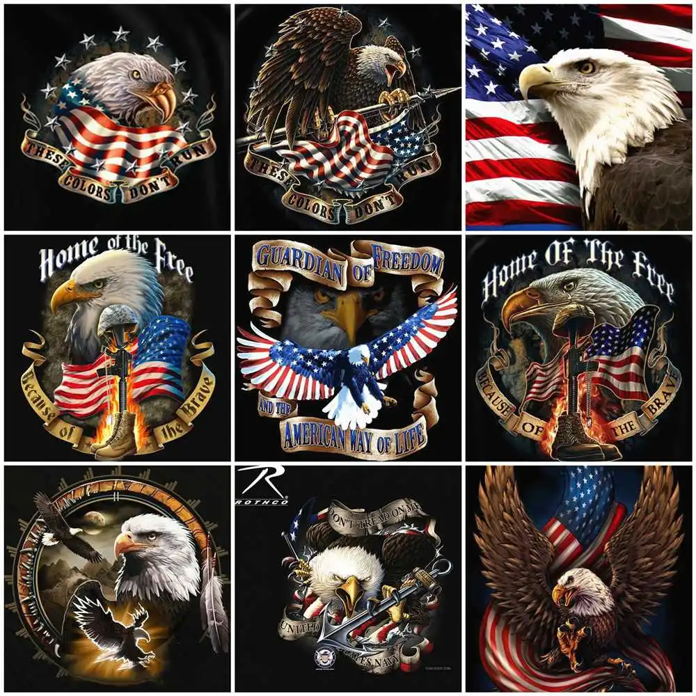 

5d Diamond Painting Eagle Diamond Embroidery Icons Flag Full Square Diamond Mosaic Picture Of Rhinestone Resin Drill