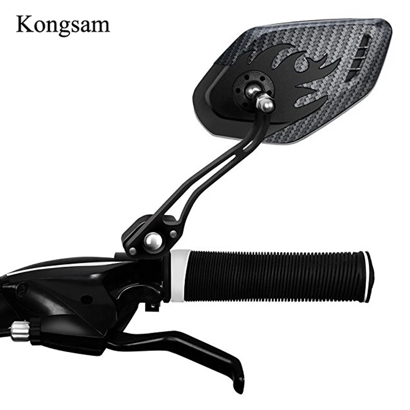 

Bicycle Handlebar Rear View Mirror Carbon Pattern Handlebar End Back Safety Angle Adjustable Mirror For Bicycle MTB Road Bike