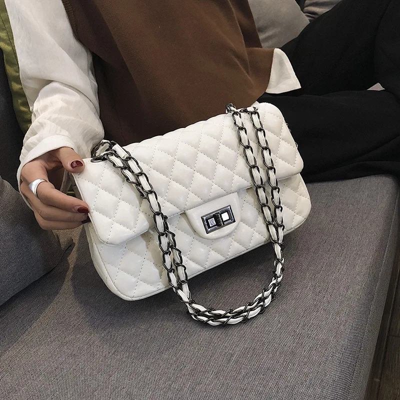 الصيف أكياس للنساء 2019 الفاخرة العلامة التجارية حقيبة صغيرة أزياء والجلود منقوشة صغيرة Crossbody حقائب للنساء الأسود حقيبة كتف