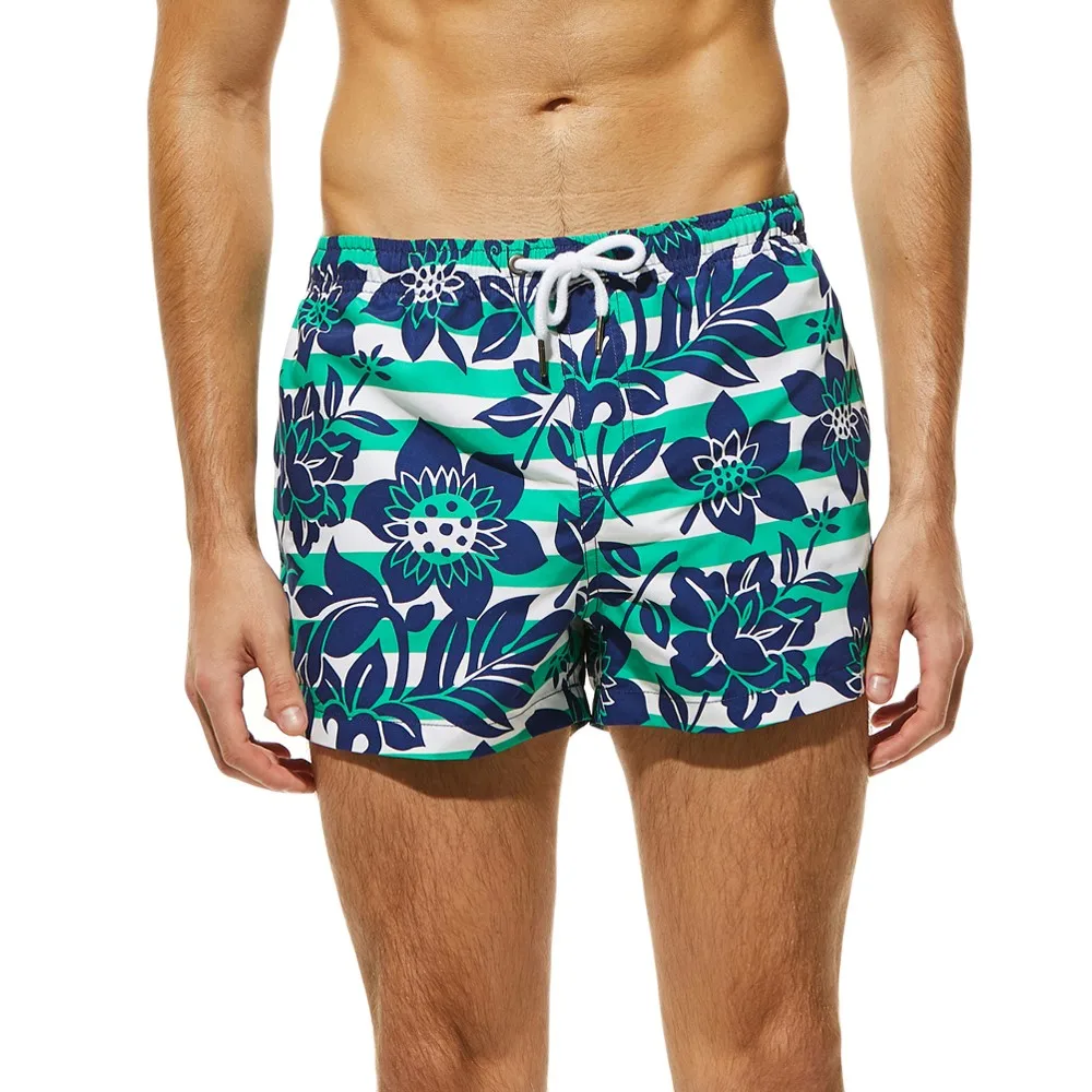 

Mens Swimwear Swim Shorts Trunks Beach Swimming Short Pants Stripe Leaves Print Swimsuits Mens Running Sports Surffing shorts