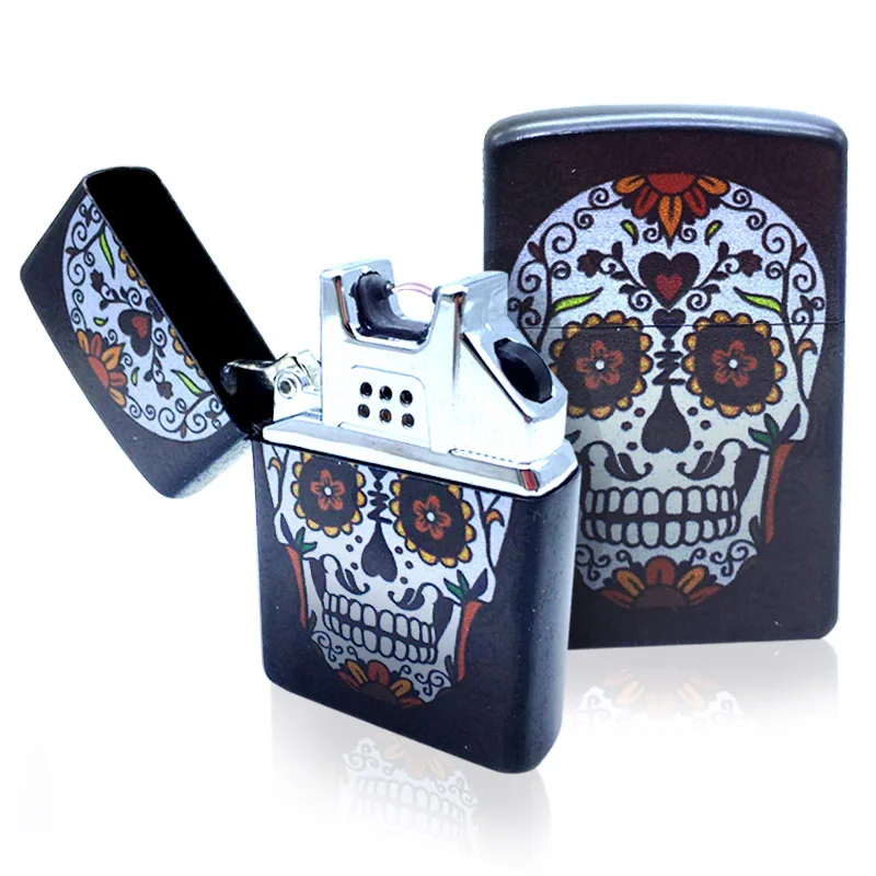 

Classic Inkjet Pattern USB Electronic Lighters Charging Electric Cigarette Lighter Rechargeable Windproof Fire Smoker Gift