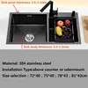 black kitchen sink double groove Handmade 304 stainless steel  seamless welding sinks kitchen vegetable washing basin black sink 3