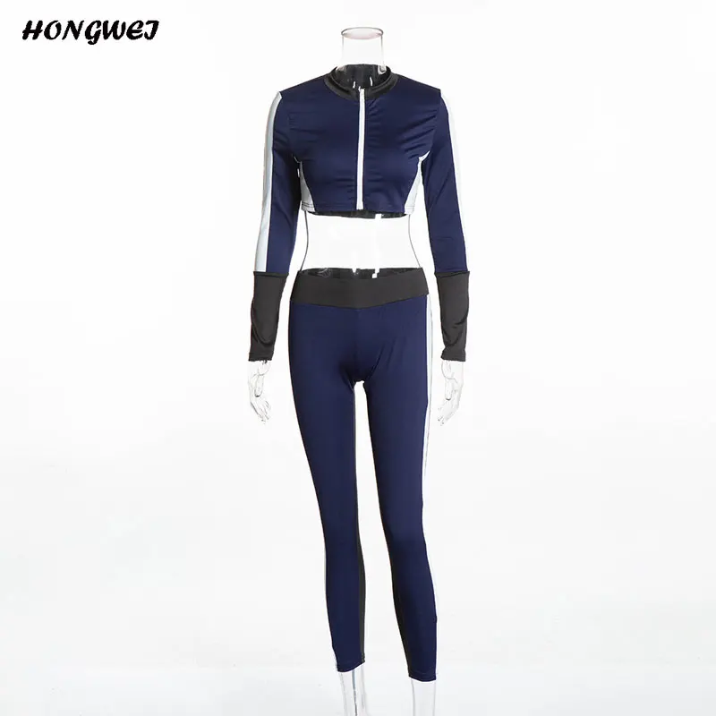 Осень 2018 Slim Fit спортивный костюм Для женщин комплект из 2 частей свитшоты на