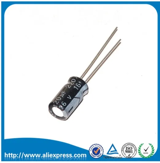 

50PCS 16V 220UF Aluminum Electrolytic Capacitor 16 V / 220 UF Size 6*11MM Electrolytic Capacitor