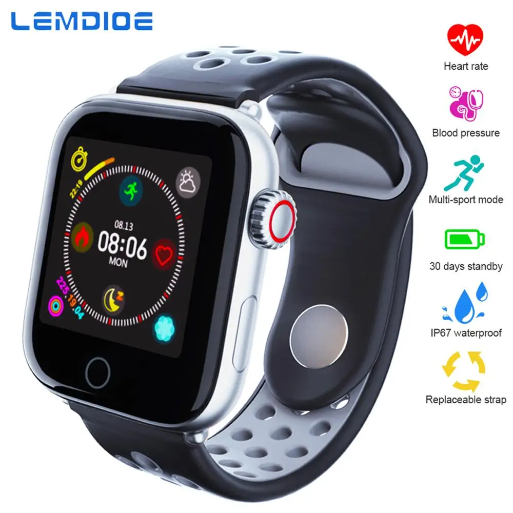 

LEMDIOE NEW Heart Rate Blood Pressure Monitor Smart Watch Men Women Multi-sport mode IP67 Waterproof smartwatch for android ios