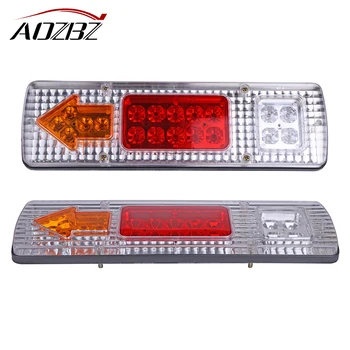 

AOZBZ Car Taillight LED 24V 19-LED Rear Light License Lamp for Car Truck Trailer Lorry Bus Waterproof ABS Brake Turn Lights