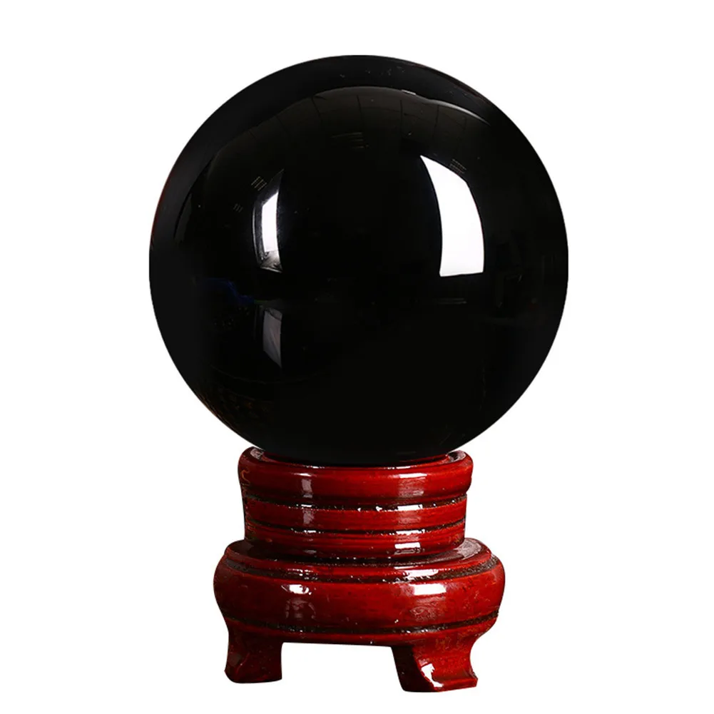 Прозрачный натуральный кварц хрустальные сферические шары черный обсидиан Сферический хрустальный шар для украшения дома 4 цвета Прямая поставка