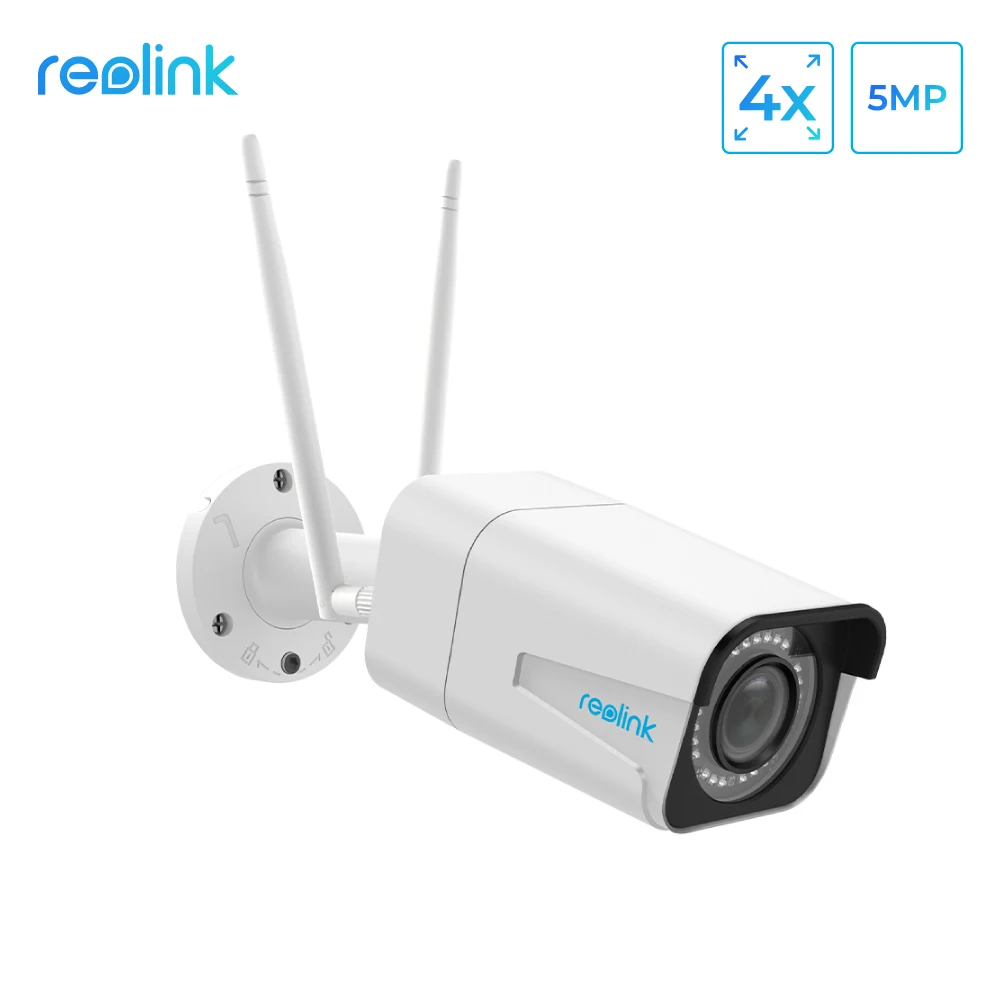 Wi Fi камера Reolink 2 4G/телефон 4 МП/5 Мп цилиндрическая IP 4x оптический зум слот для SD