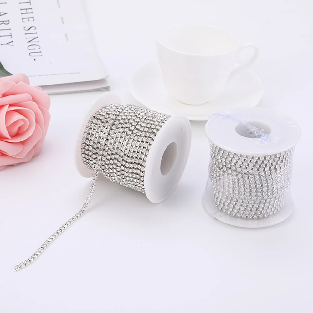

ZOTOONE DIY Gold Motif Rhinesones for Clothes Strass Silver Claw Chain Rhinestone Trim Glue Nails Stickers Sewing Accessories C