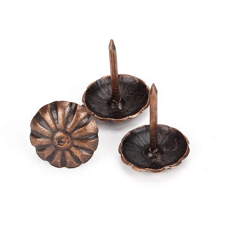 100 Pcs/Set Furniture Stud Antique Brass Upholstery Nails Furniture Tacks Pushpins Bags Sofa Chair Hardware Decoration Supplies 100 Pcs/Set Furniture Stud Antique Brass Upholstery Nails Furniture Tacks Pushpins Bags Sofa Chair Hardware Decoration Supplies