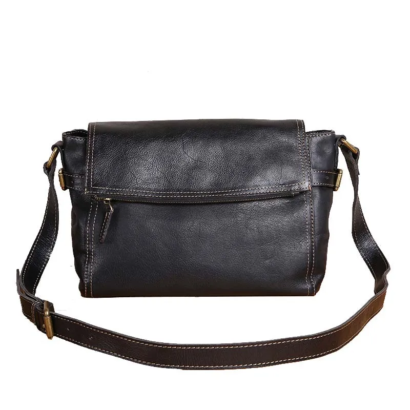 AETOO Original handmade vintage leather men's bag top layer leather shoulder Messenger bag British vegetable tanned skin
