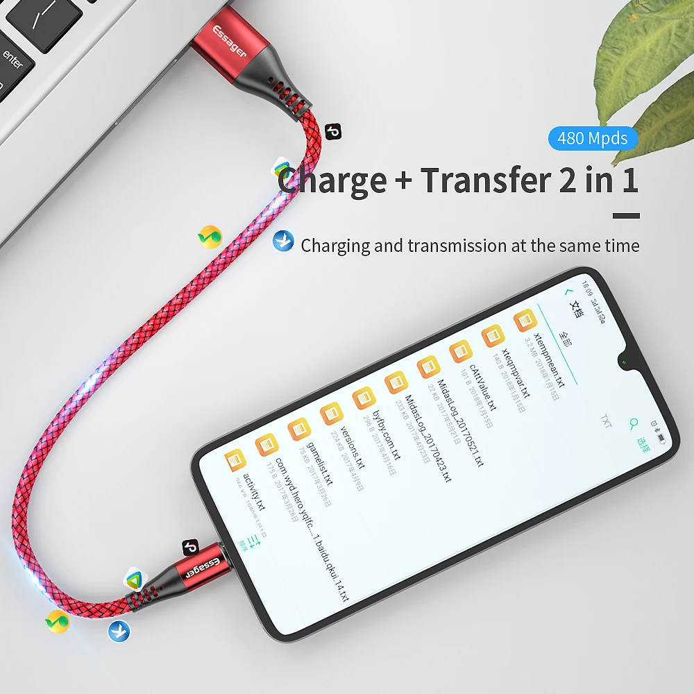 Essager 5A USB نوع C كابل علامة هواوي زميله 20 10 P30 P20 برو لايت USBC سريع تهمة نوع-C المحمول الهاتف كابل USB-C شاحن الحبل