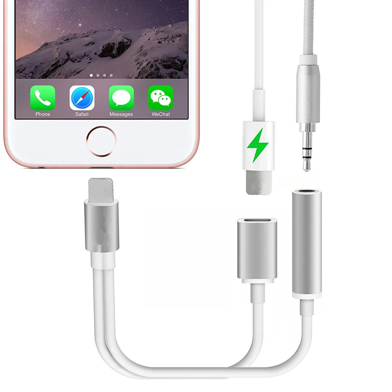 Alabasta 2 in 1 Aux Cable For Apple Iphone 7 Earphone Headphone Adapter