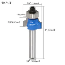 1/" твердосплавный хвостовик Круглый-над фреза для отделки кромки бит деревообрабатывающий фрезерный станок Инструменты угловой Закругление края-формование Бисероплетение фрезы