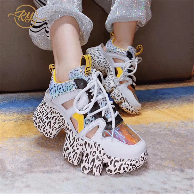 

RY-RELAA women fashion sneakers women 2018 off white shoes Genuine Leather women platform shoes wedge sneakers shoes woman