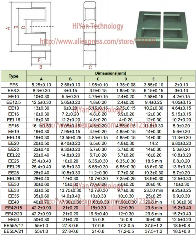 2 компл./лот EE42-15 PC40 ферритовый магнитный сердечник и 8 пин+ 8 контактов с боковым входом Пластик бобины по индивидуальному заказу Напряжение трансформатор