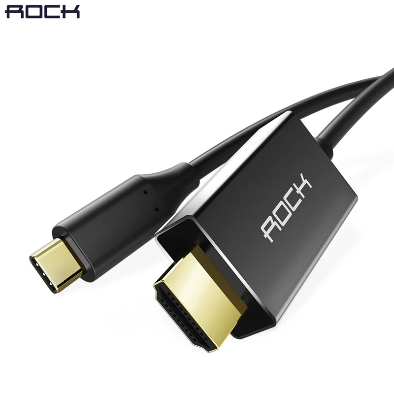 

4K HD Mirroring USB Type C to HDMI Convertor Cable, ROCK USB Type C to HDMI Adapter Cable for Mackbook/Huawei/Samsung Connector