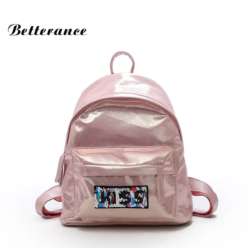 

2018 Betterance Brand Women pu Backpacks Female School bags for Girls Rucksack Small letter Bagpack Mochila