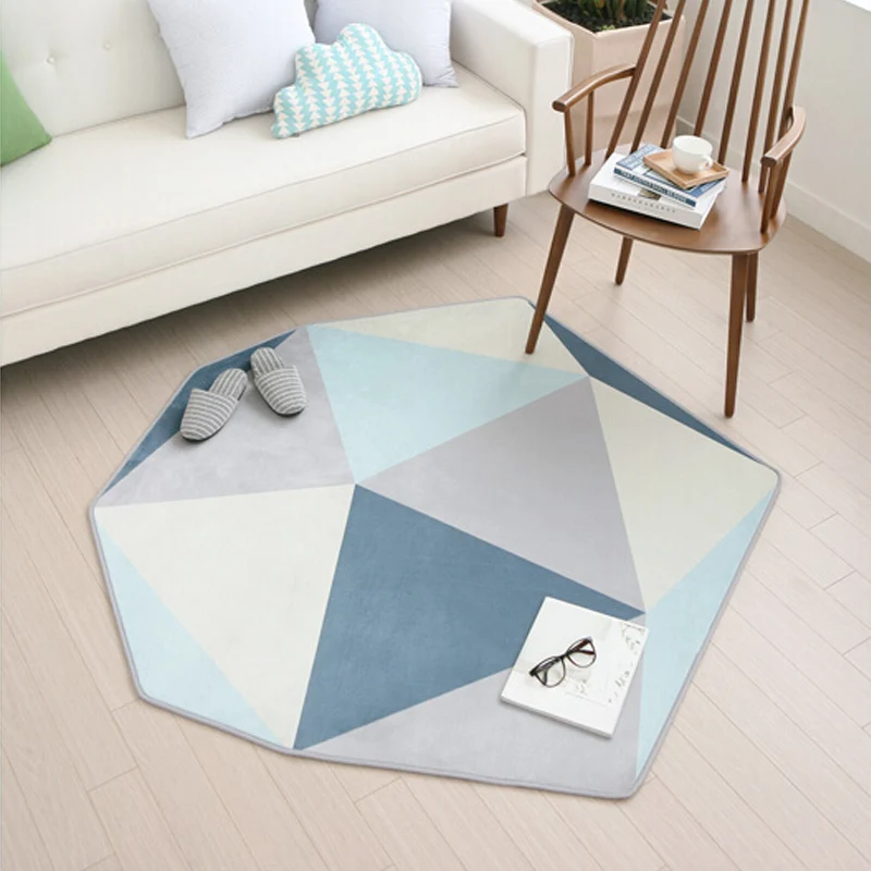 WINLIFE Simple Polygon Style Carpets Decorting Rugs For Living Room/Bedroom/Hotel/Yoga Play Tea Table Rug Anti-Skid Washable Mat