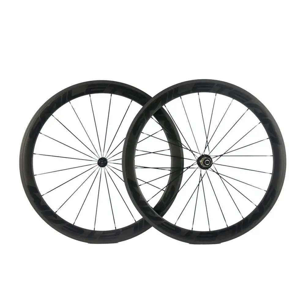 Ultralight Full Carbon Road Bicycle Wheels 700C 50mm Clincher Road Bike Wheelset Racing Bicycle Carbon Wheels R13 Hubs 3k Matte - Цвет: Black Color