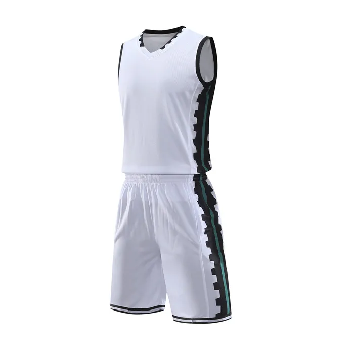 Индивидуальный номер Дети взрослый колледж баскетбольные майки из джерси баскетбольный спортивный костюм для молодежи шорты костюм Индивидуальный печать сделано - Цвет: 8322 white