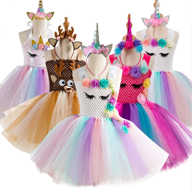 

Summer Kids Dresses For Girls Easter Unicorn Party Princess Dress MOANA Girls Dress Unicorn Carnival Costume Kid Unicorn Dresses