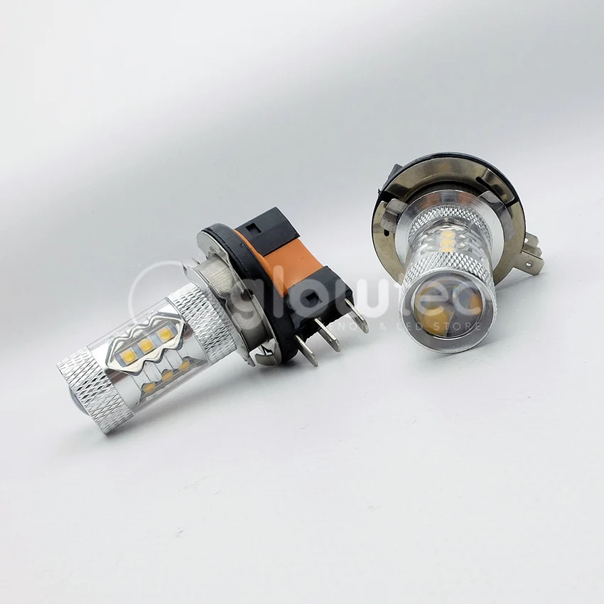 1 x H15 16SMD 12V 80W High Power LED Headlight Bulb with LENS LED Chips Car Lamp Auto Light GLOWTEC