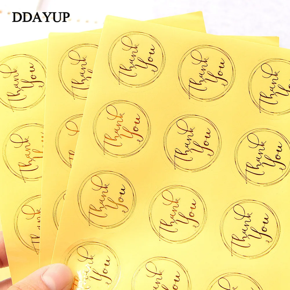 120Pcs/Lot Round Transparent Design Thank You Seal Stickers DIY Deco Gift Sticker Label Stationery Supplies