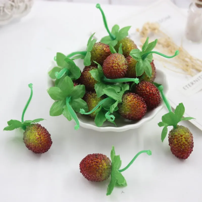 10 шт. мини моделирование фрукт из пенопласта и овощей искусственные кухонные игрушки для детей ролевые игры игрушки - Цвет: Red and green mulber