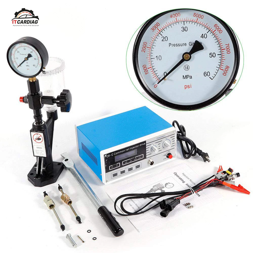 

Injector Tester Full Set CR-C Multifunction Professional Diesel Common Rail Injector Tester Tool + S60H Fuel Nozzle Combination
