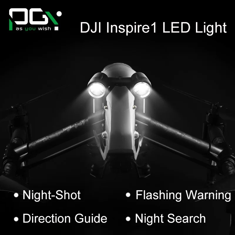 

PGY inspire 1 headlamp Super Brigh LED light Searchlight Drone Flash Lights Warning drone FPV Quadcopter Kit