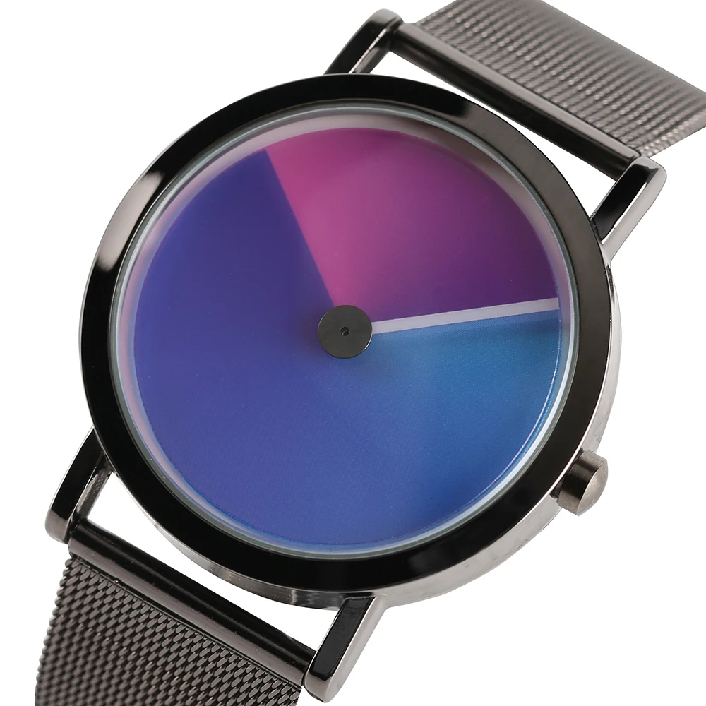 

Elegant Fashion Women Watches Stainless Steel Strap Ladies Wrist Watch Female Gradual Color Dial Quartz Clock Creative Gifts