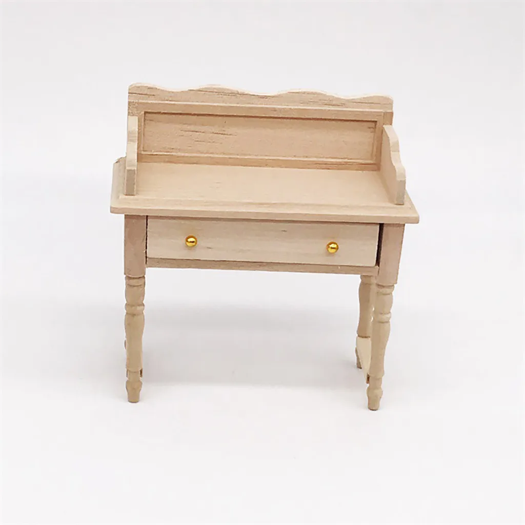

1:12 Dollhouse Miniature Furniture Room Wooden color Furniture Desk Table Model Doll Decoration collection Kids pretend Toy C605