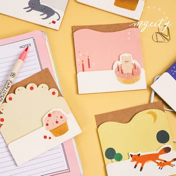 

20Sets Memo Pads Sticky Notes Animal grocery store Paper Notepad diary Scrapbooking Stickers Office School stationery Notepads