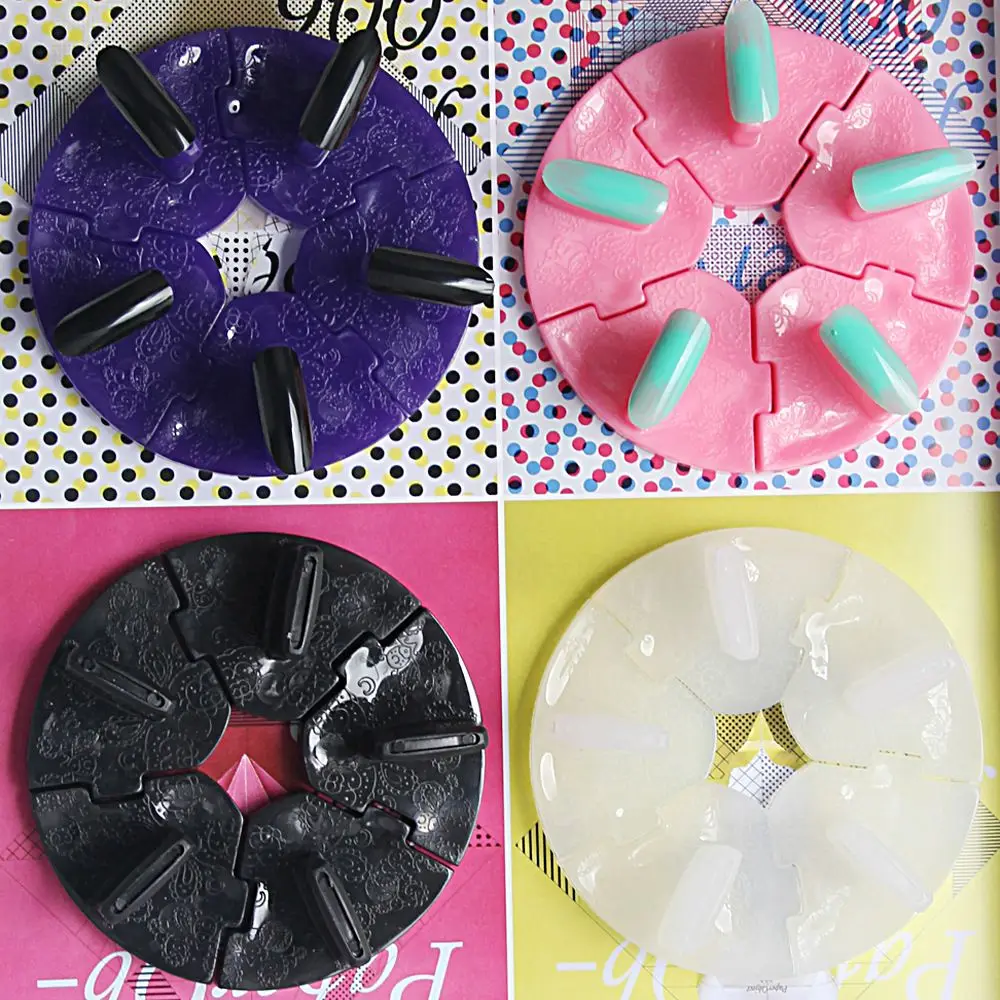 

New Arrival Nail Art Tips Display Practice Stand Holder Nail Tool Training Frame Lotus Base Manicure Tool Training Holder
