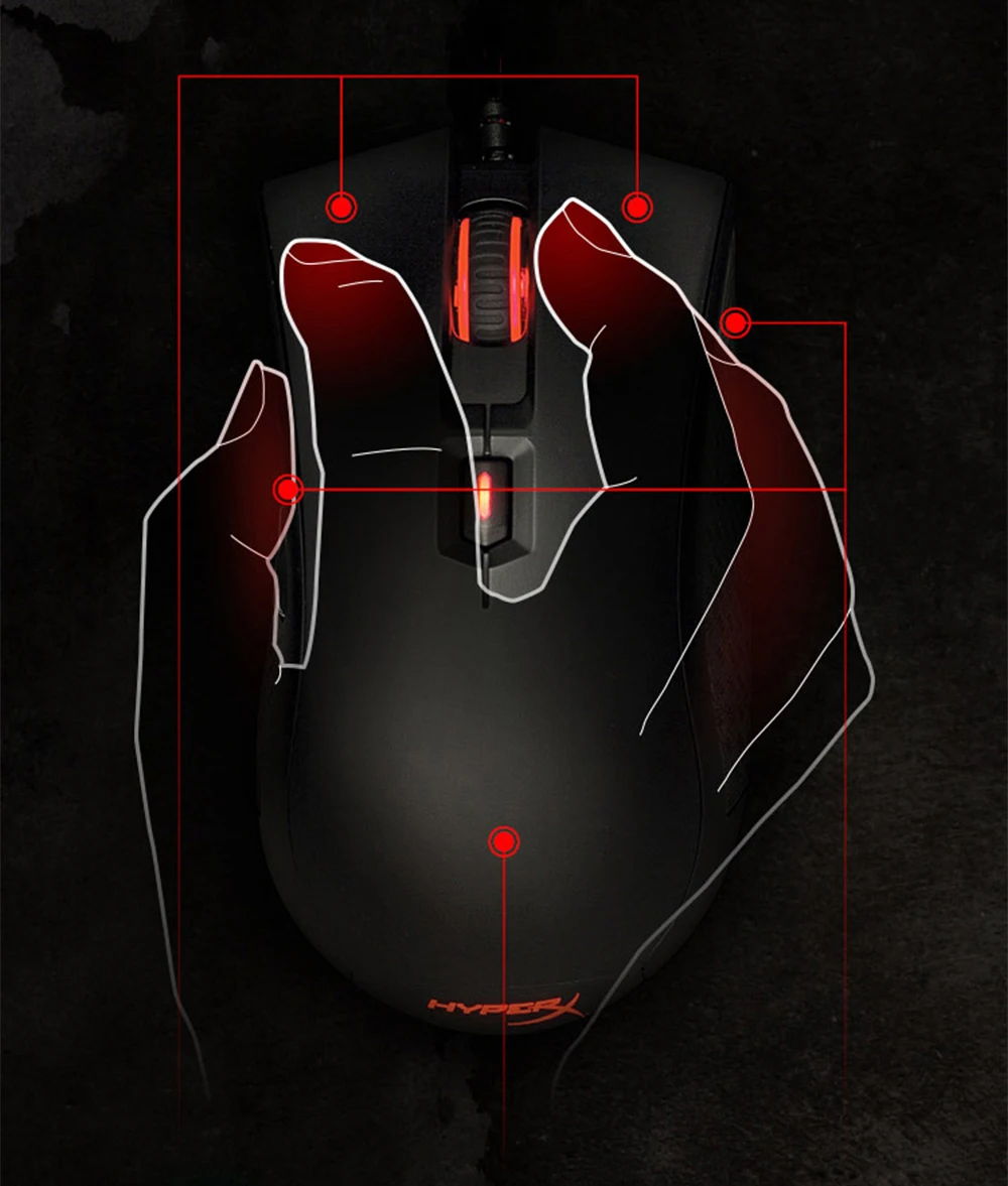 Kingston HyperX Pulsefire FPS Gaming Mouse 400 800 1600 3200 DPI Ergonomic Lightweight Mause with Braided Cable for PC Laptop (9)