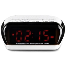 HFES New Portable Multifunctional DOUBLE ALARM Clock Bluetooth/Wirelss Speaker FM Radio Time Display TF Card Slot