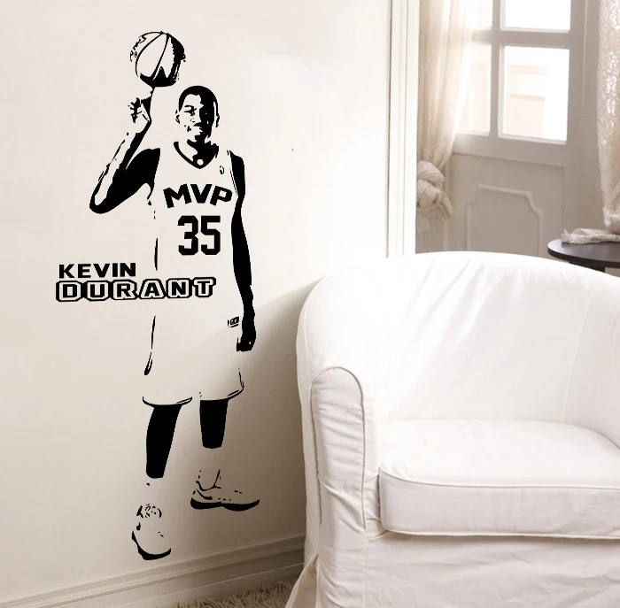 

New arrival Vinyl wall art sticker basketball Star Kevin Durant wallpaper wall decoration stickers wall Decor mural