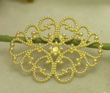

100pcs/lot 26*34mm brass filigree wrap flower end beads jewelry findings
