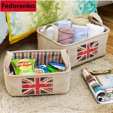 Флаг Великобритании коробка для хранения мелочей детская комната опрятная корзина для хранения хлопок белье cesto de roupa suja Маленький Средний Большой