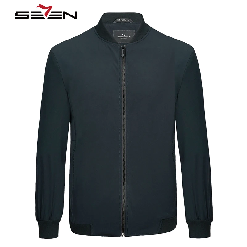 

Seven7 Brand New 2019 Men's Jacket Casual Bomber Jacket Slim Solid Men Spring Autumn Male Outerwear Mandarin Collar Clothing