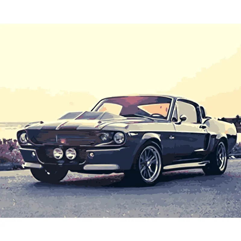 

Painting By Numbers DIY Dropshipping 40x50 50x65cm Vintage car by the sea Still life Canvas Wedding Decoration Art picture Gift
